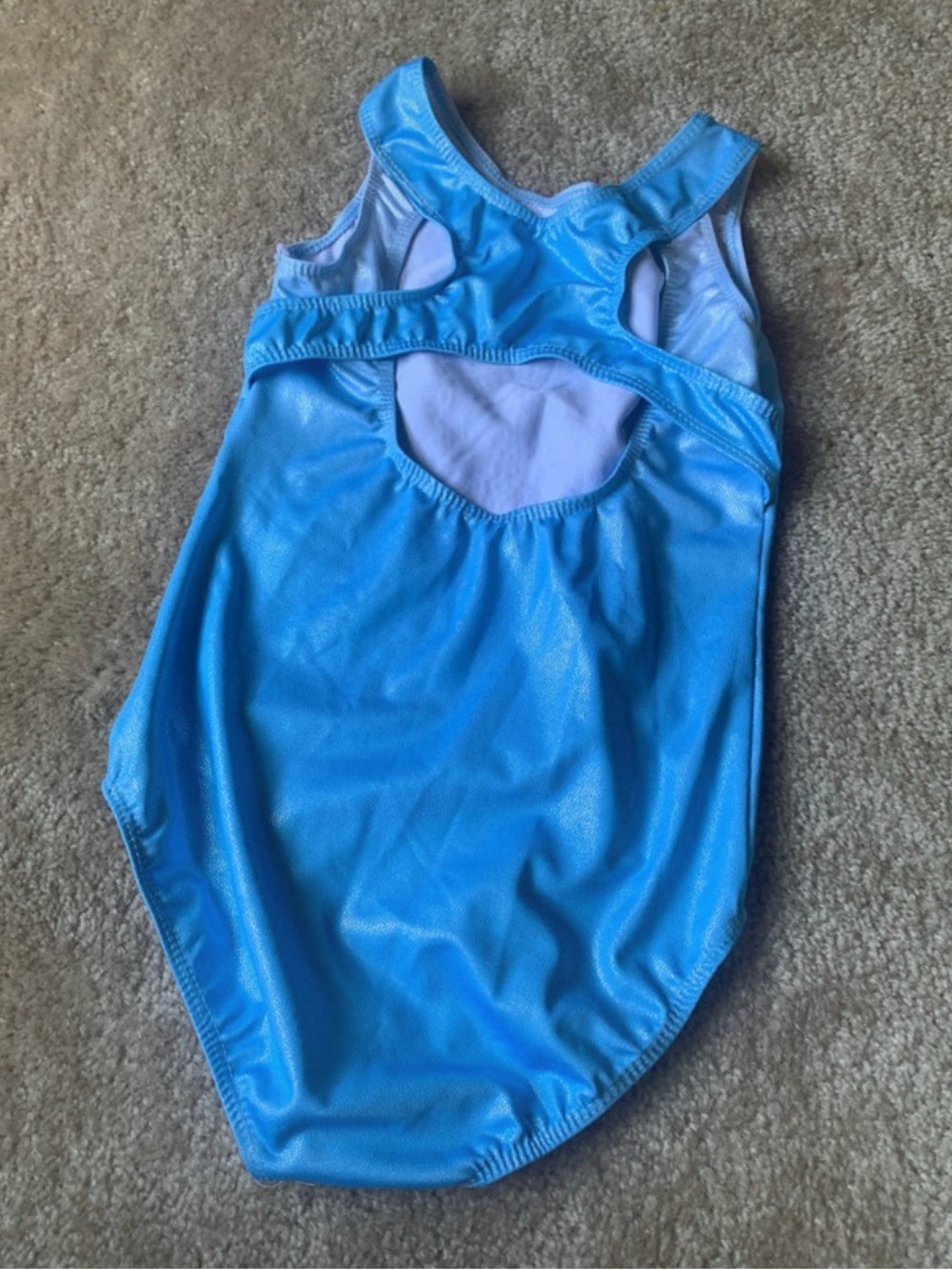 Girls Gymnastics Leotard Size 8 Blue Hombre with Rhinestones - Picture 2 of 2